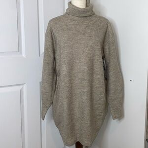 Black Tape_Taupe Melange Mock Neck sweaterdress NWT